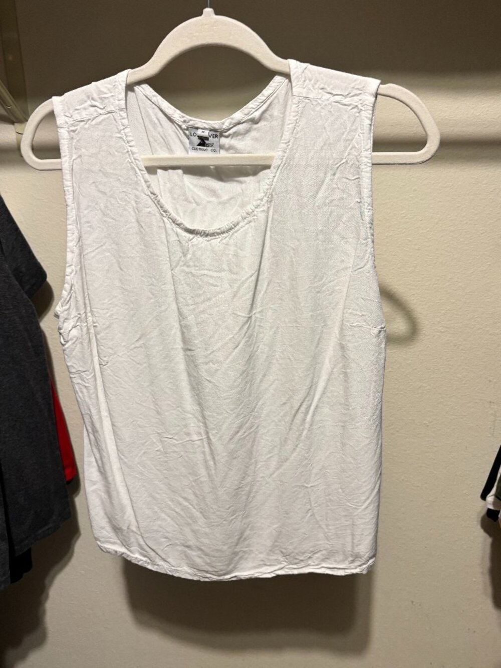 Lost River Clothing Co Women's XL White Sleeveless Tank Top Casual Lightweight B